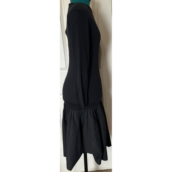 Vintage Linea Moda Brand Fit & Flare Black Dress Poly Blend Women's Size 4-READ - Picture 6 of 16
